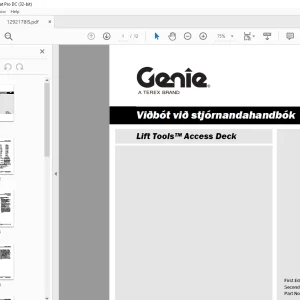 Genie Lift Tools Access Deck Viðbót við stjórnandahandbók 1292178ISGT PDF