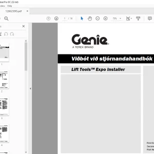Genie Lift Tools Expo Installer Stjórnandahandbók 1286259ISGT - PDF DOWNLOAD