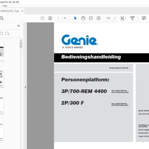 Genie Personenplatform: 3P/700-REM 4400 2P/300 F Bedieningshandleiding 57.0303.5210