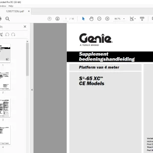 Genie Platform van 4 meter S®-65 XC™CE Models Supplement bedieningshandleiding