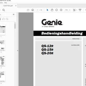 Genie QS-12R QS-15R QS-20R Bedieningshandleiding 133577DU -  PDF DOWNLOAD