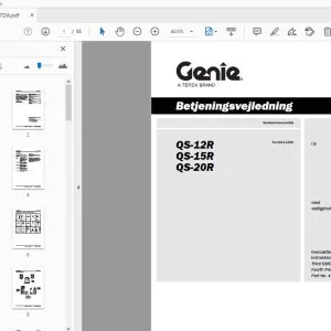 Genie QS-12R QS-15R QS-20R Betjeningsvejledning 133577DA - PDF DOWNLOAD