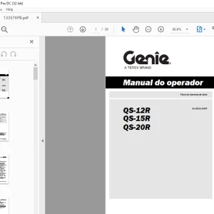 Genie QS-12R QS-15R QS-20R Manual do operador 133576PB - PDF DOWNLOAD