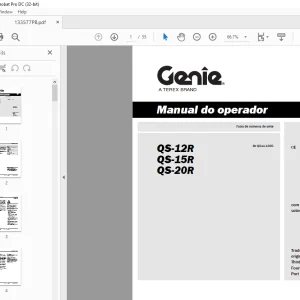 Genie QS-12R QS-15R QS-20R Manual do operador 133577PB  - PDF DOWNLOAD