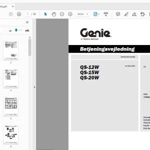 Genie QS-12W QS-15W QS-20W Betjeningsvejledning 133579DA - PDF DOWNLOAD