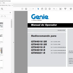 Genie Radiocomando para GTH4016 SR GTH4018 SR GTH4016 R GTH4018 R GTH5021 R Manual do Operador