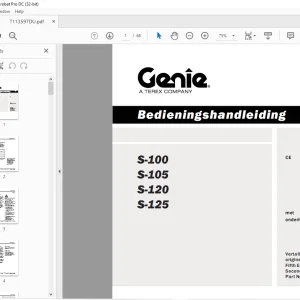 Genie S-100 S-105 S-120 S-125 Bedieningshandleiding T113597DU - PDF DOWNLOAD