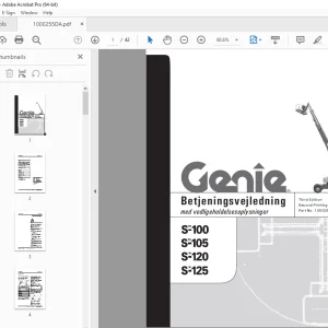 Genie S-100 S-105 S-120 S-125 Betjeningsvejledning 1000255DA PDF