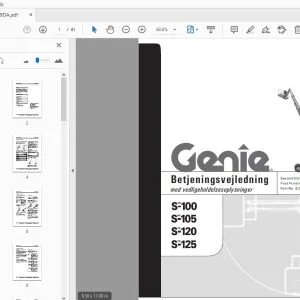 Genie S-100 S-105 S-120 S-125 Betjeningsvejledning 82599DA PDF