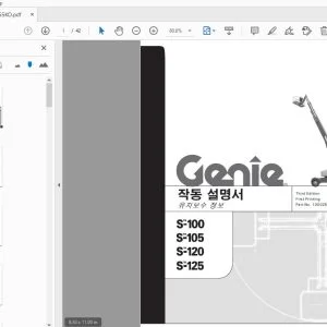Genie S-100 S-105 S-120 S-125 작동 설명서 유지보수 정보 1000255KO - PDF DOWNLOAD