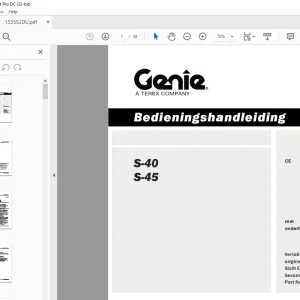 Genie S-40 S-45 Bedieningshandleiding 133552DU - PDF DOWNLOAD
