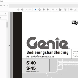 Genie S-40 S-45 Bedieningshandleiding 82500DU - PDF DOWNLOAD
