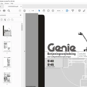 Genie S-40 S-45 Betjeningsvejledning 1000056DA PDF