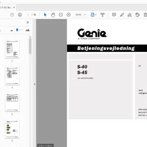 Download Genie S-40 S-45 Betjeningsvejledning 133027DA PDF