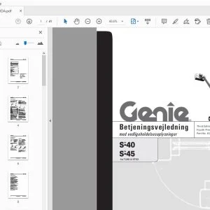 Genie S-40 S-45 Betjeningsvejledning 82500DA PDF Download