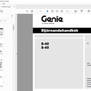 Genie S-40 S-45 Stjornandahandbok 1259837IS PDF Download