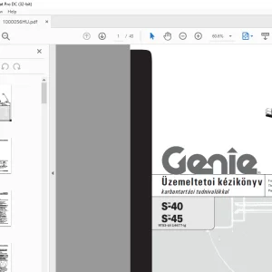 Genie S-40 S-45 Üzemeltetői kézikönyv 1000056HU - PDF