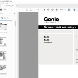 Genie S-40 S-45 Üzemeltetői kézikönyv 133027HU - PDF DOWNLOAD