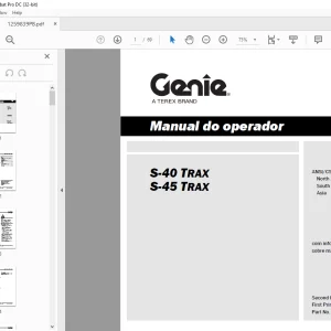 Genie S-40 TRAX S-45 TRAX Manual do Operador 1259839PB -  PDF DOWNLOAD
