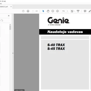 Genie S-40 TRAX S-45 TRAX Naudotojo vadovas 1259840LT - PDF DOWNLOAD