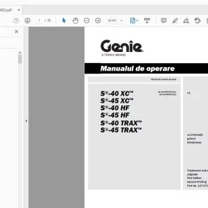 Genie S-40 XC S-45 XC S-40 HF S-45 HF S-40 TRAX S-45 TRAX Manualul de operare 1274725RO - PDF DOWNLOAD