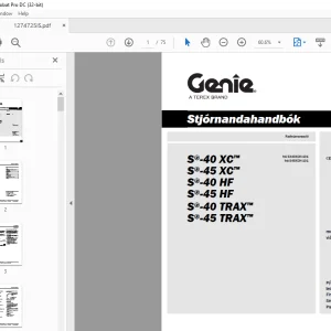 Genie S-40 XC S-45 XC S-40 HF S-45 HF S-40 TRAX S-45 TRAX Stjórnandahandbók 1274725ISGT