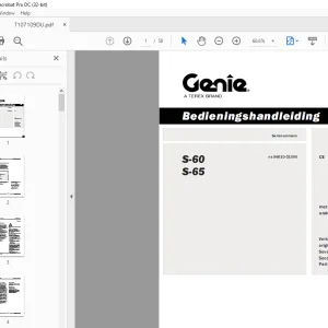 Genie S-60 CE S-65 Bedieningshandleiding T107109DU - PDF DOWNLOAD