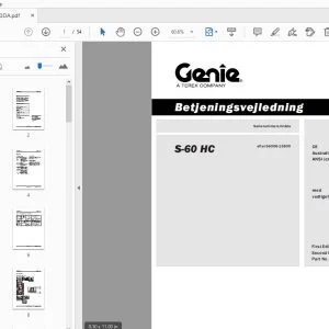 Genie S-60 HC Betjeningsvejledning 114303DA PDF Download