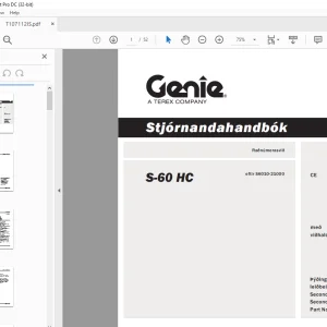 Genie S-60 HC Stjórnandahandbók T107112IS - PDF DOWNLOAD