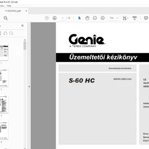 Genie S-60 HC Üzemeltetői kézikönyv - PDF DOWNLOAD
