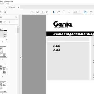 Genie S-60 S-65 Bedieningshandleiding 114306DU - PDF DOWNLOAD