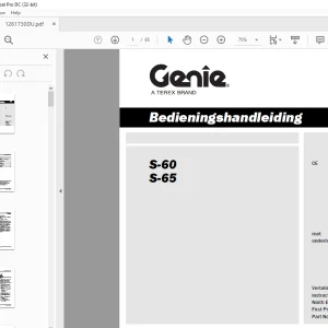 Genie S-60 S-65 Bedieningshandleiding 1261730DU - PDF DOWNLOAD