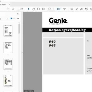 Betjeningsvejledning for Genie S-60 S-65 114306DA PDF Download