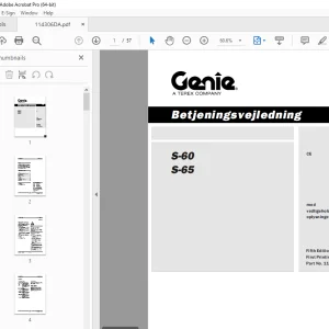 Genie S-60 S-65 Betjeningsvejledning 114306DA - PDF DOWNLOAD 