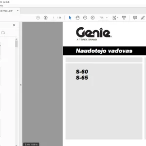 Genie S-60 S-65 Naudotojo vadovas 1258795LT - PDF DOWNLOAD