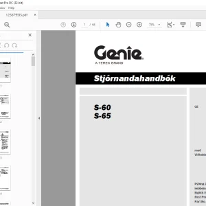 Genie S-60 S-65 Stjórnandahandbók 1258795IS - PDF DOWNLOAD