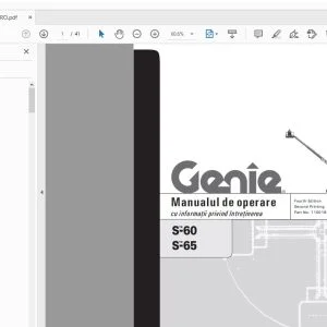 Genie S-60 S-65 cu informaţii privind întreţinerea Manualul de operare 110018RO - PDF