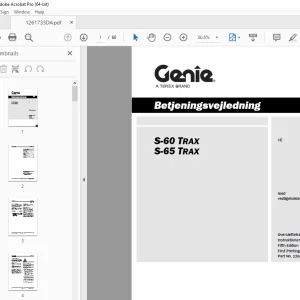 Genie S-60 TRAX S-65 TRAX Betjeningsvejledning 1261733DA PDF