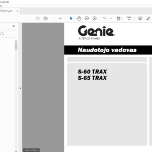 Download Genie S-60 S-65 TRAX Naudotojo vadovas 1261733LT PDF