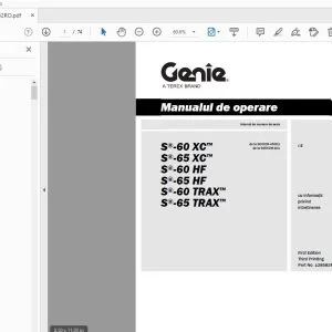 Genie S-60 XC S-65 XC S-60 HF S-65 HF S-60 TRAX S-65 TRAX Manualul de operare 1286582RO - PDF