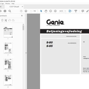 Genie S-80 S-85 Betjeningsvejledning 133071DA - PDF DOWNLOAD 