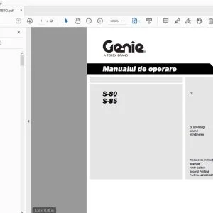 Genie S-80 S-85 Manualul de operare 1258938RO - PDF DOWNLOAD