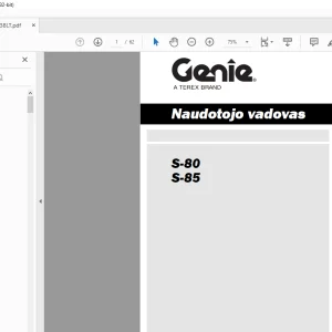 Genie S-80 S-85 Naudotojo vadovas 1258938LT - PDF DOWNLOAD