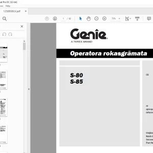 Genie S-80 S-85 Operatora rokasgrāmata 1258938LV - PDF DOWNLOAD