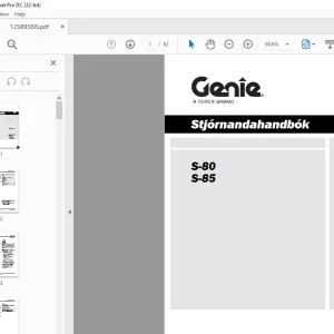 Genie S-80 S-85 Stjórnandahandbók 1258938IS - PDF DOWNLOAD