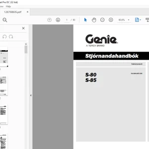 Genie S-80 S-85 Stjórnandahandbók 1267886IS - PDF DOWNLOAD