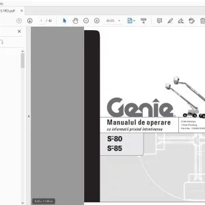 Genie S-80 S-85 cu informatii privind întretinerea Manualul de operare 1000231RO - PDF