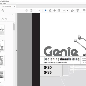 Genie S-80 s-85 Bedieningshandleiding 82580DU - PDF DOWNLOAD