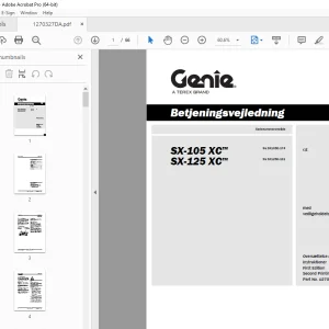 Genie SX-105 XC™ SX-125 XC™ Betjeningsvejledning 1270327DA PDF
