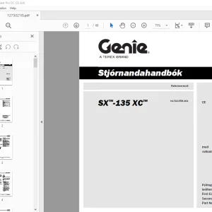 Genie SX-135 XC Stjórnandahandbók - PDF DOWNLOAD